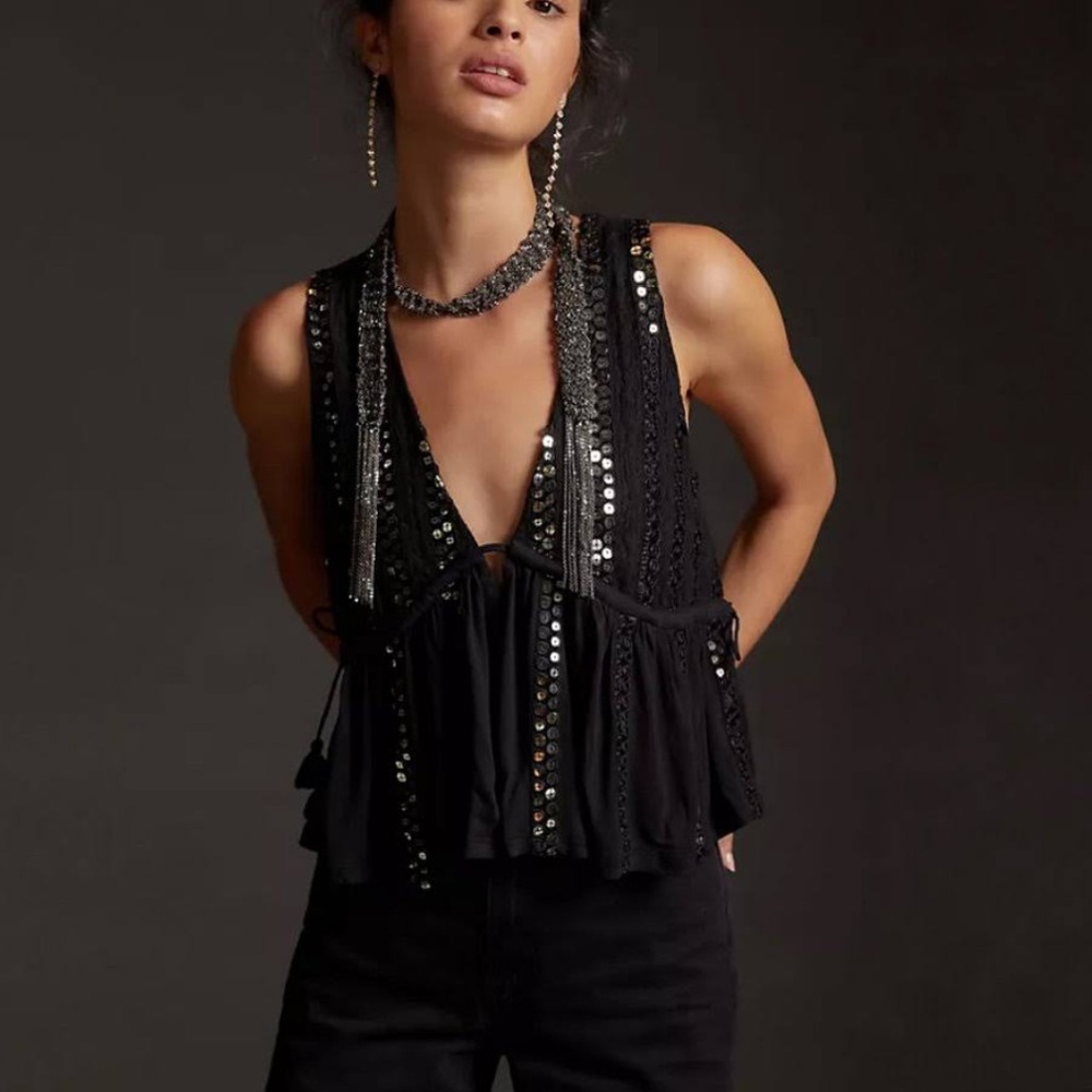 Anthropology Forever that Girl sequin tank top, size small